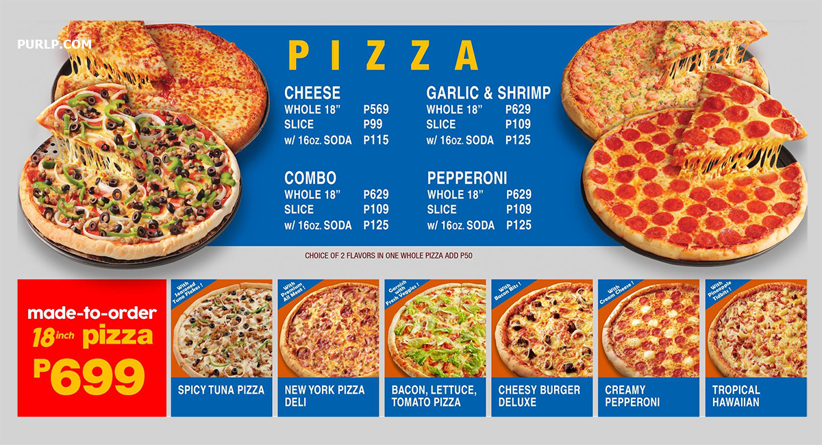 S R Pizza Price List